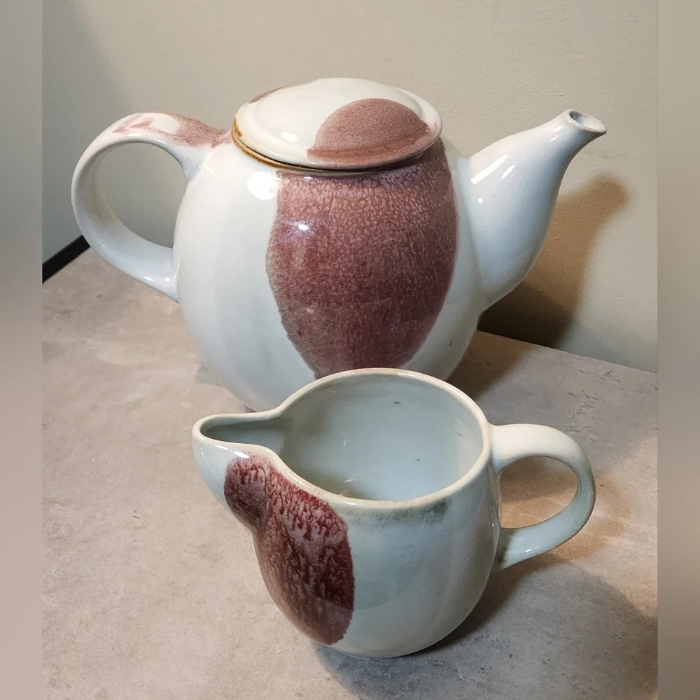 Vintage Diane Love Mikasa Tea Pot With Lid & Creamer Set Mid-Century RARE HTF